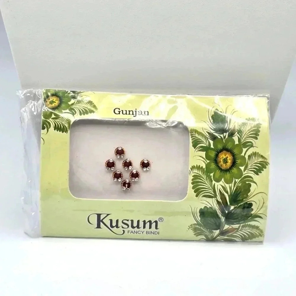 Kusum Red Rhinestone Stick on Forehead India Binidi Fashion Accessories NWT
